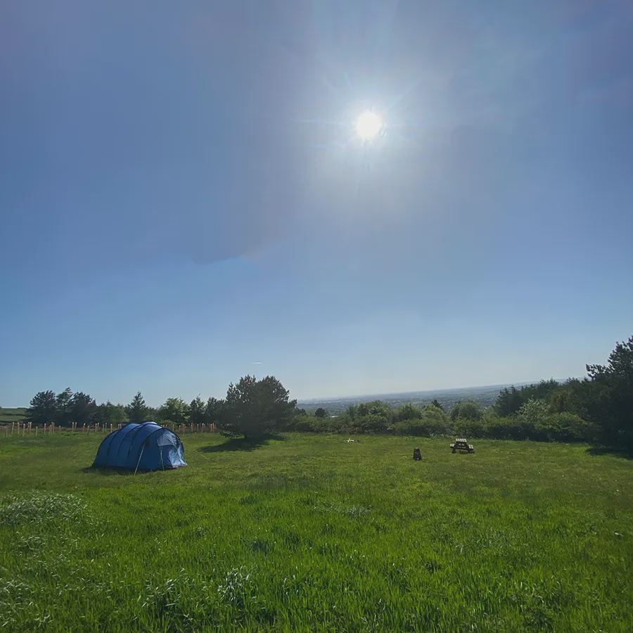 Tent in the open field