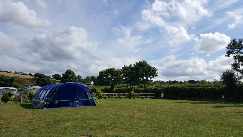 Tent on the grass pitches
