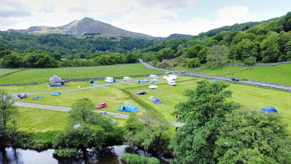 Campsite and river from above