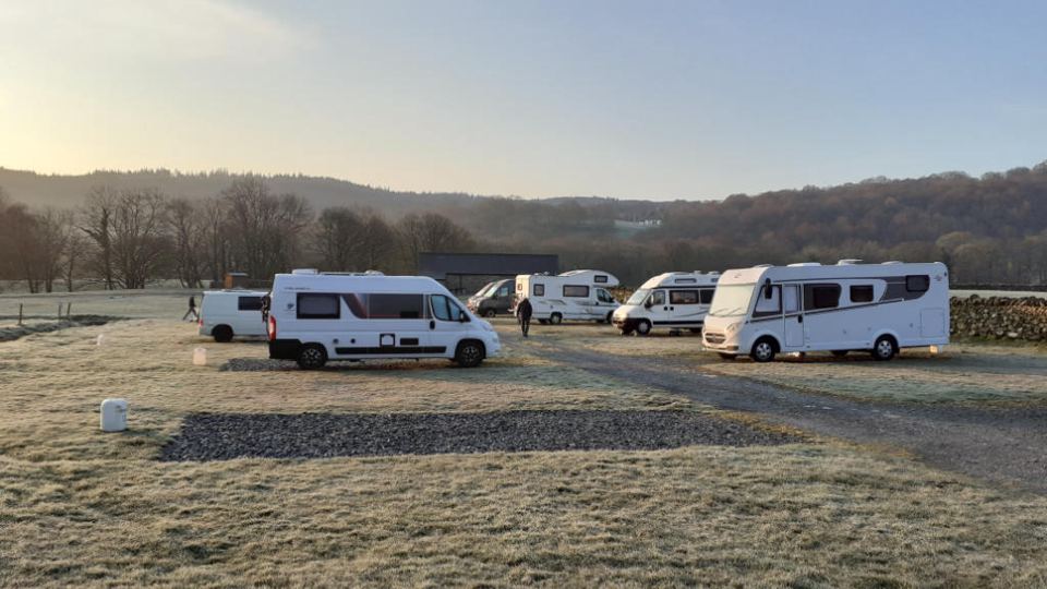 Motorhomes on the hardstanding