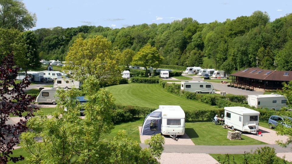 Aerial view of the touring pitches