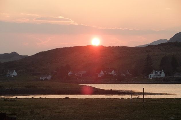 Sunset behind the hills