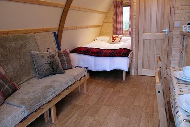 Inside a wigwam cabin