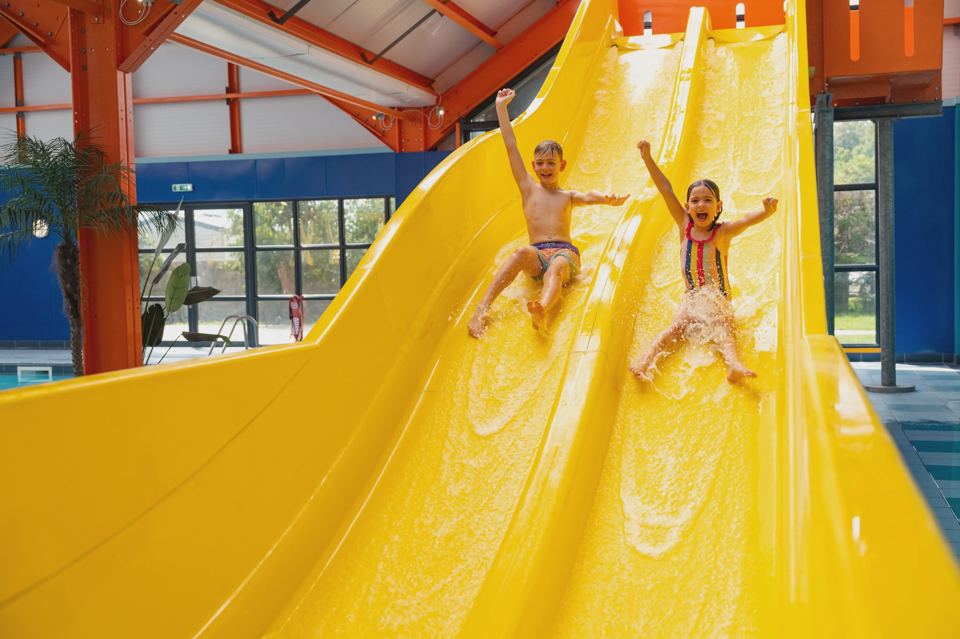 Indoor pool water slide