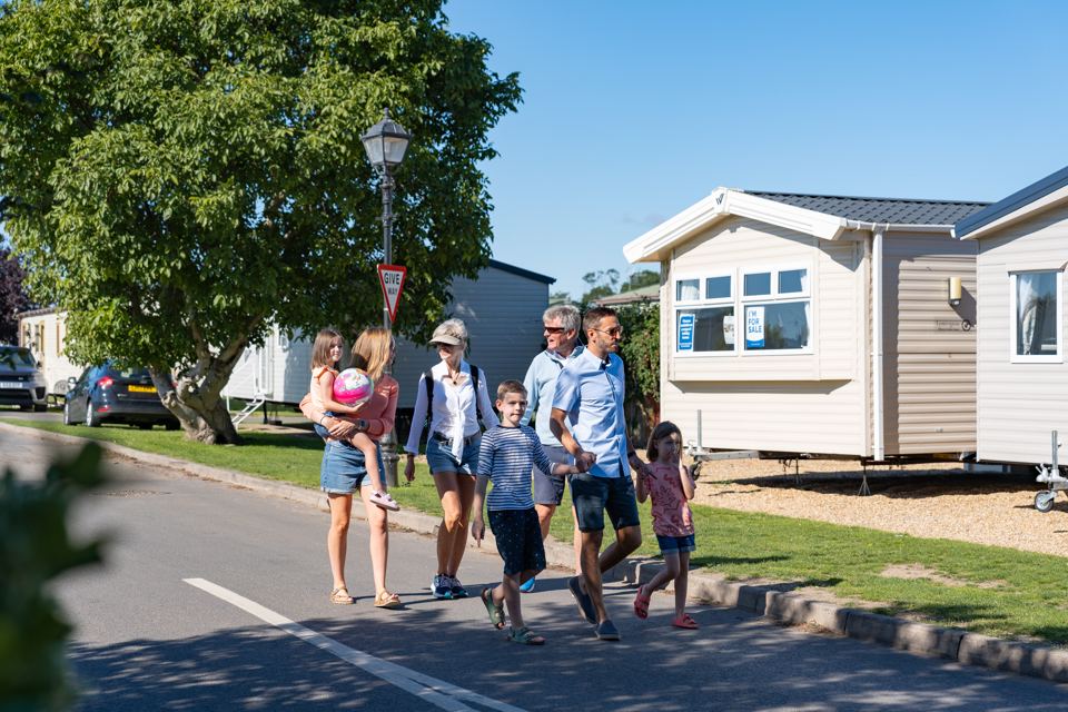 Caravans along a park road