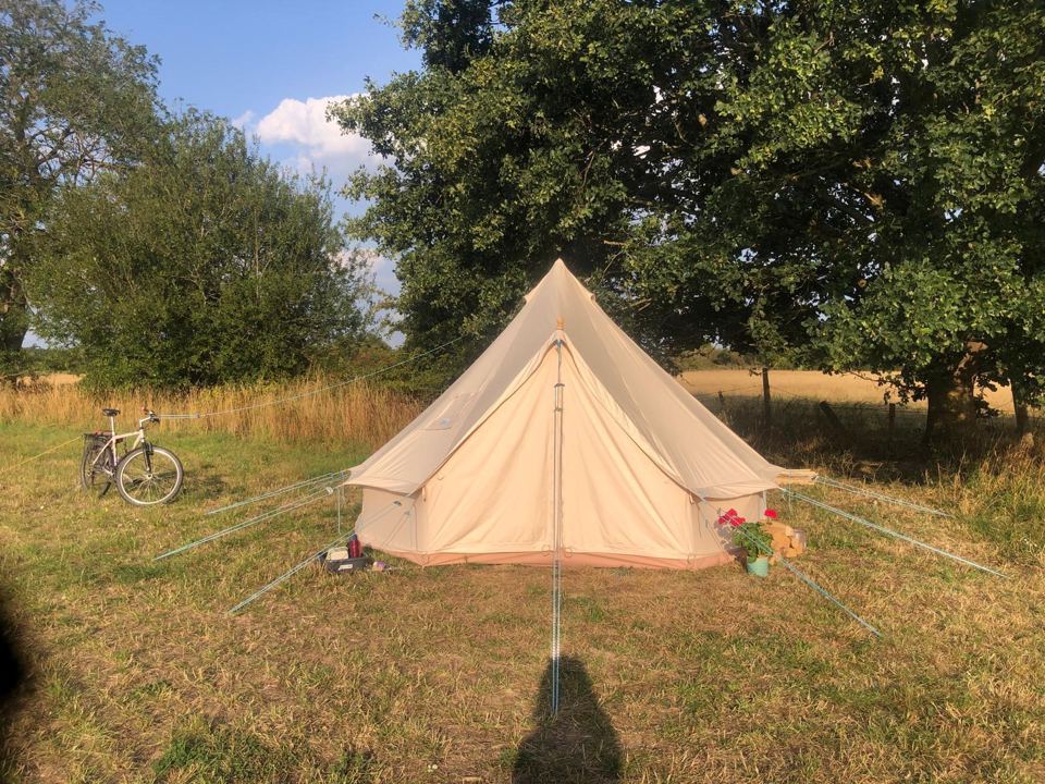 Bell tent in the meadow