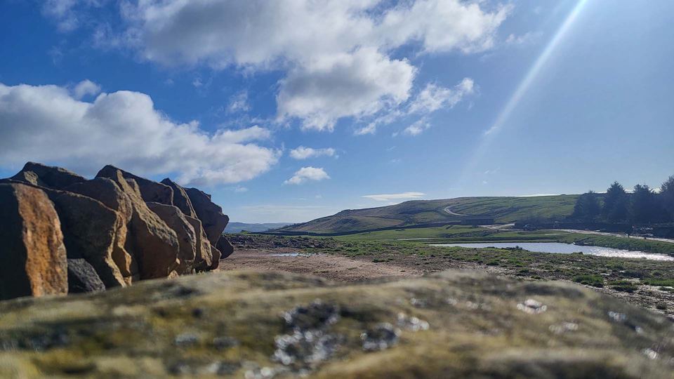 View over the lakes from the rocks