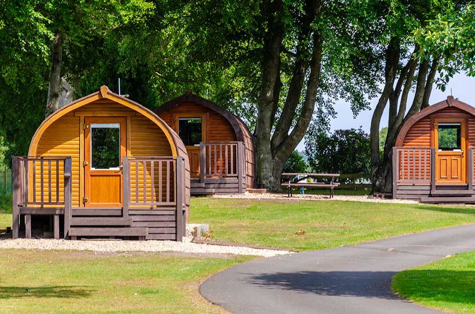 Glamping pods and decking