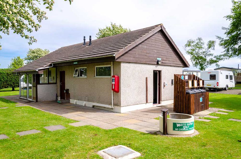 Toilet and shower block