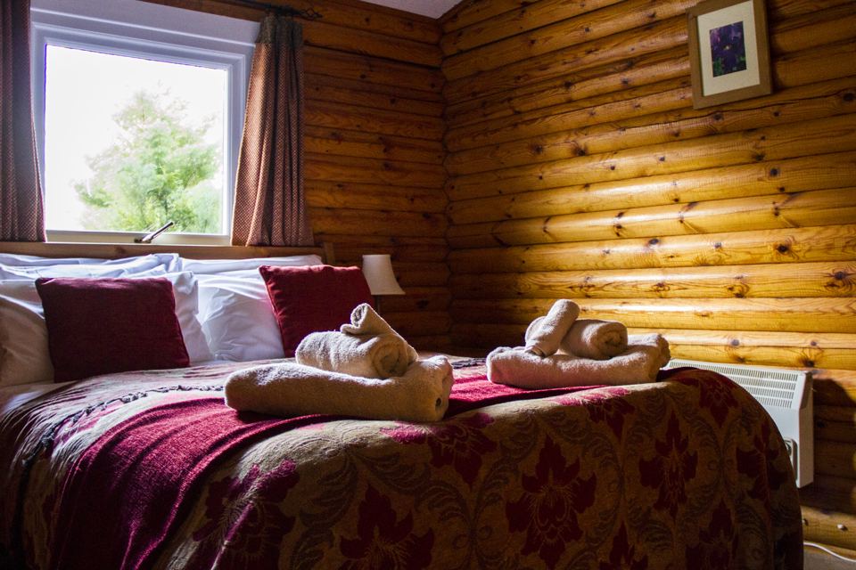 Log cabin bedroom