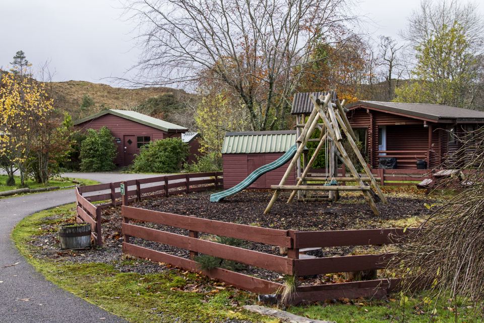 Play area among the lodges