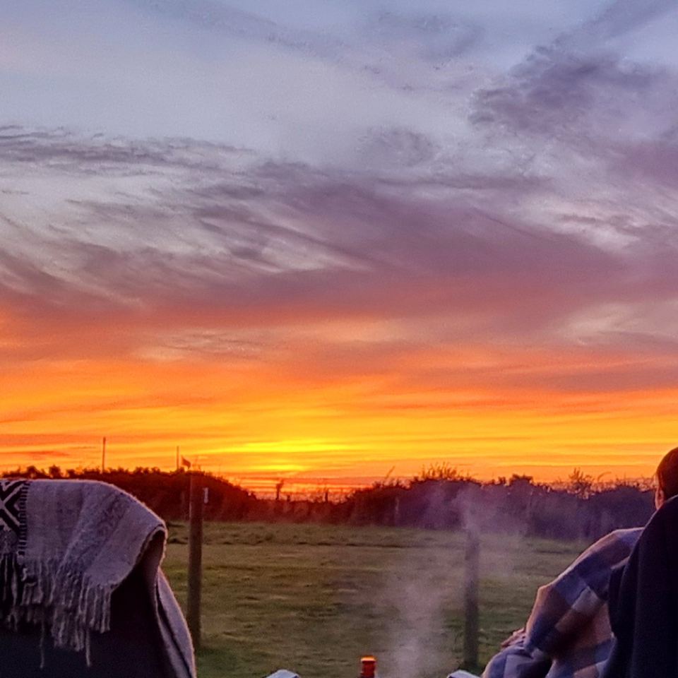 Sunset over the pitches