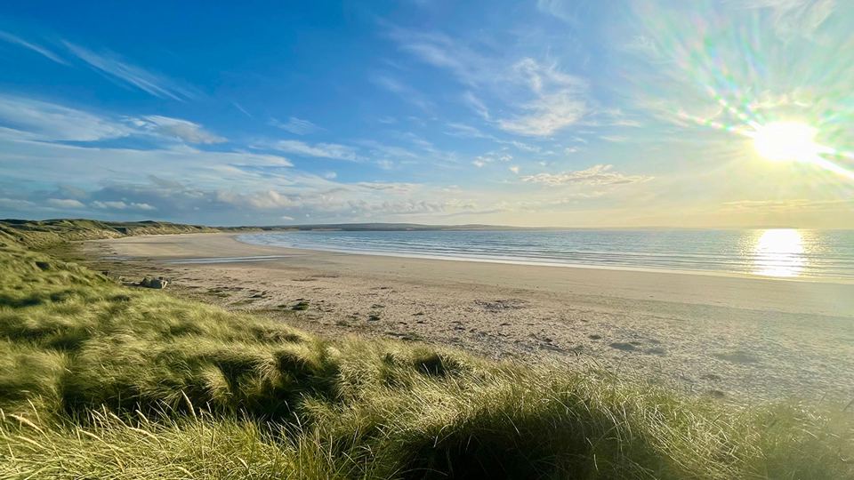 Dunes and beach in evening sun