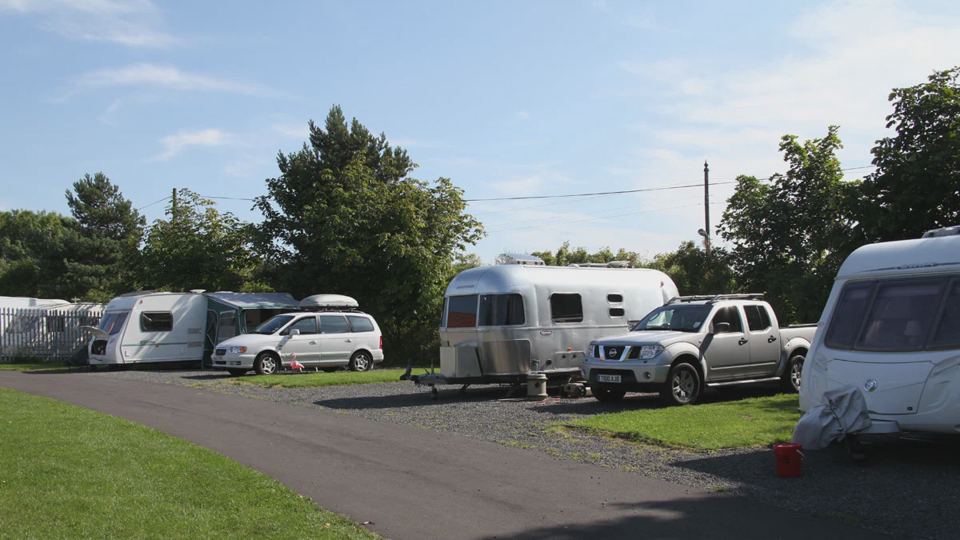Caravans on tarmac pitches