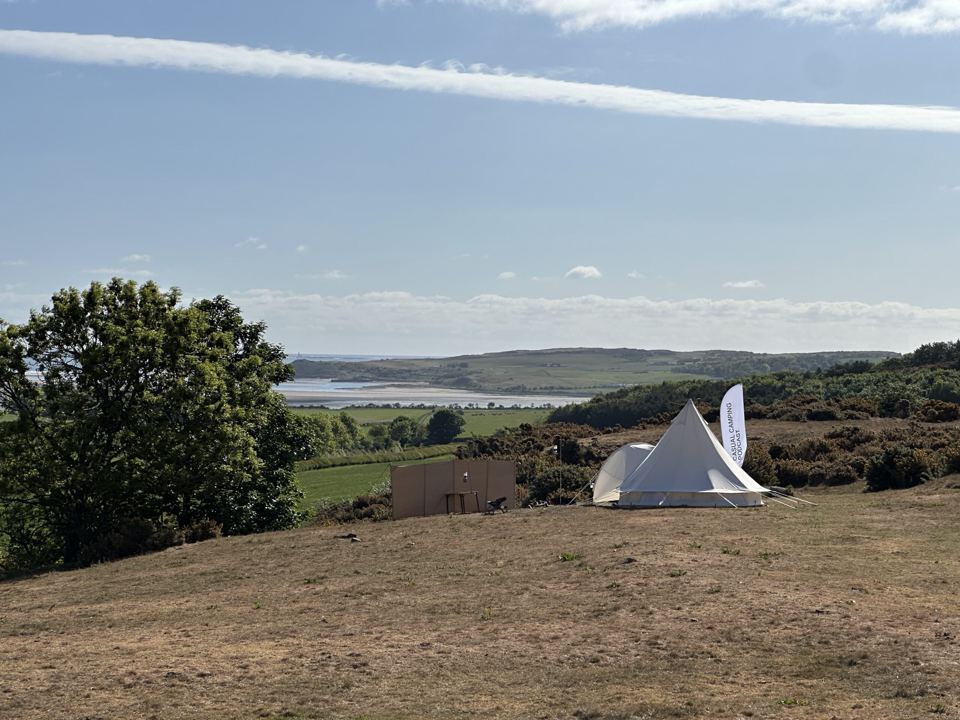 Bell tent on the hilltop