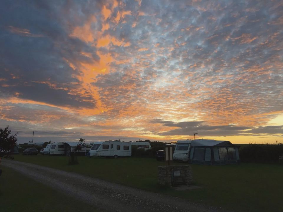 Sunset over the pitches