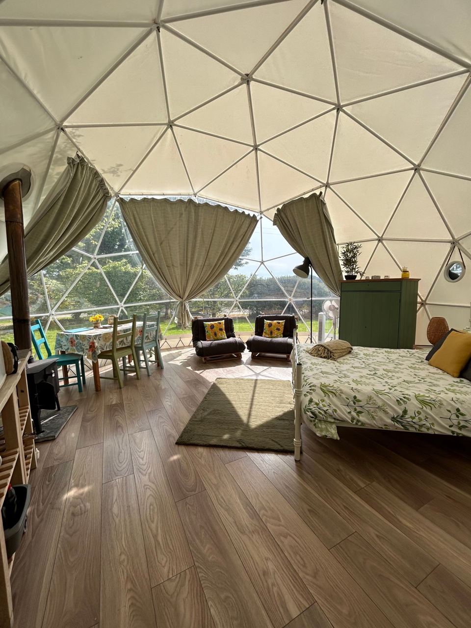 Inside a geodome