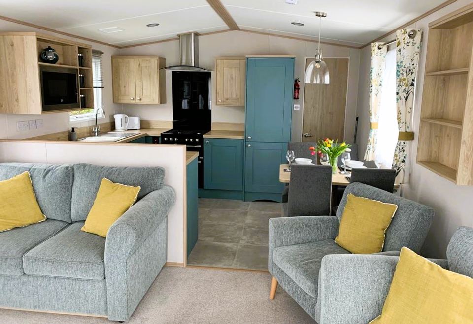 Lounge and kitchen in a holiday let