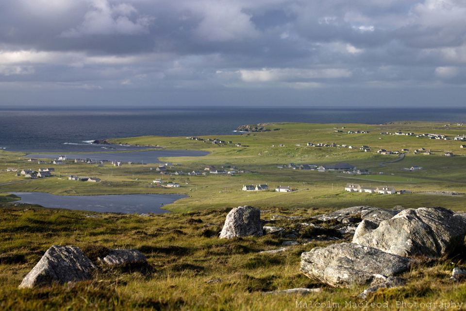 Crofts and coast from the hill
