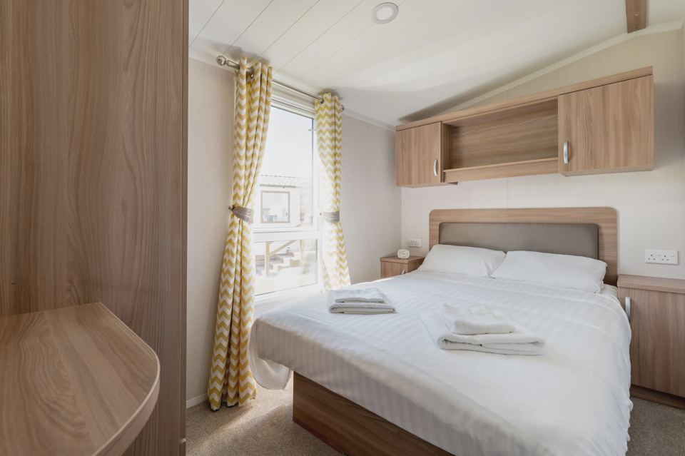 Double bedroom in a caravan