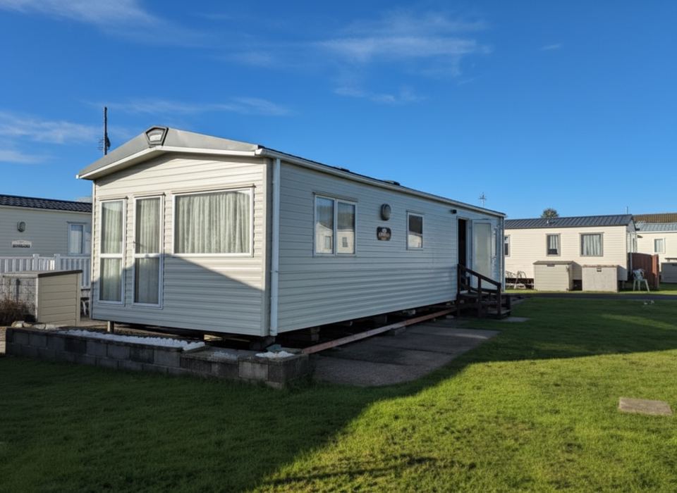 Caravan on a grass plot