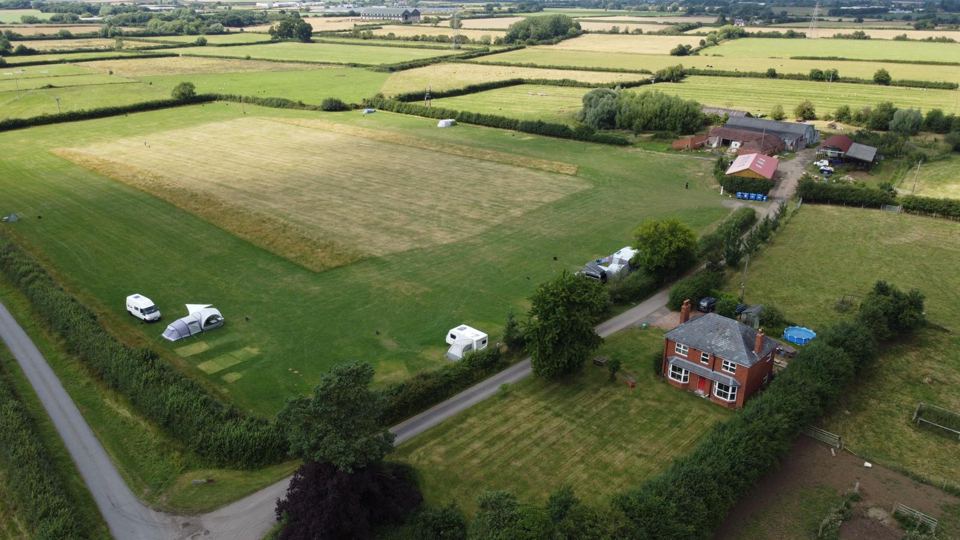 Campsite field from above