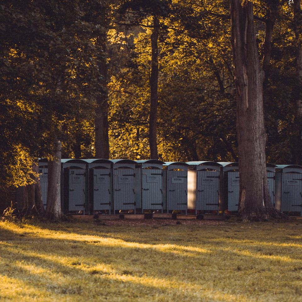 Toilet block among the trees