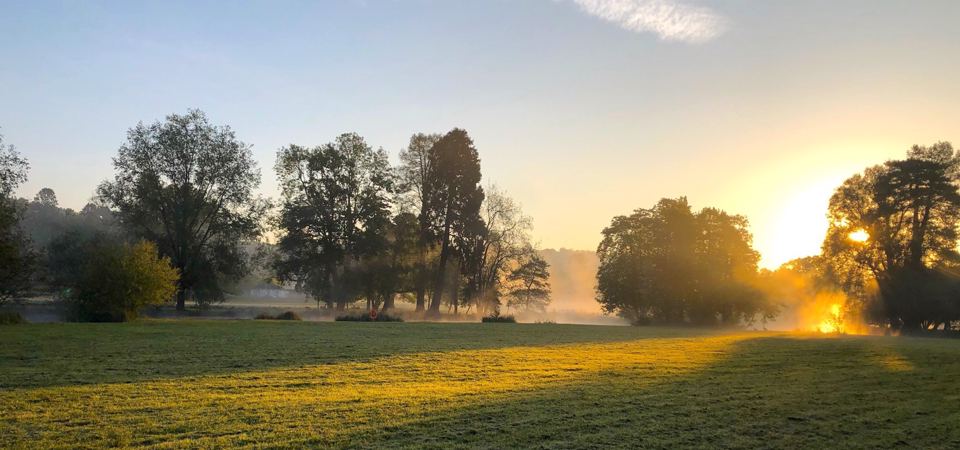 Sunrise over the camping field