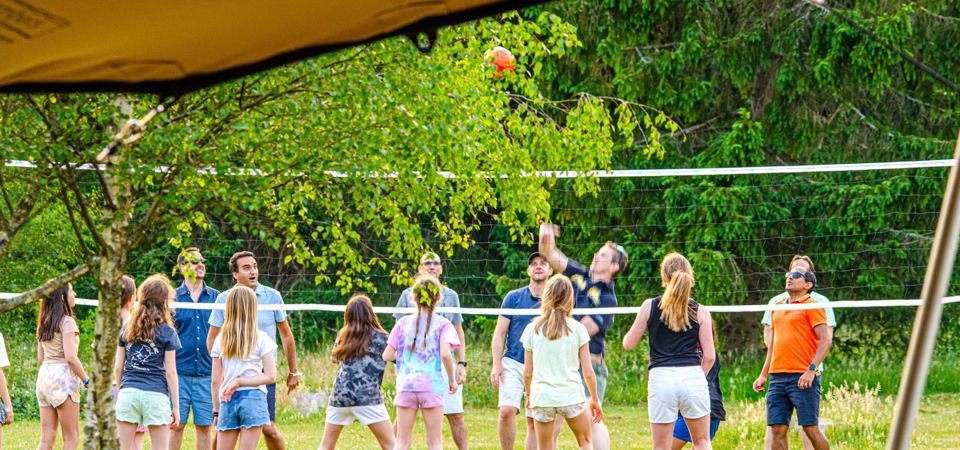 Volleyball game on the field