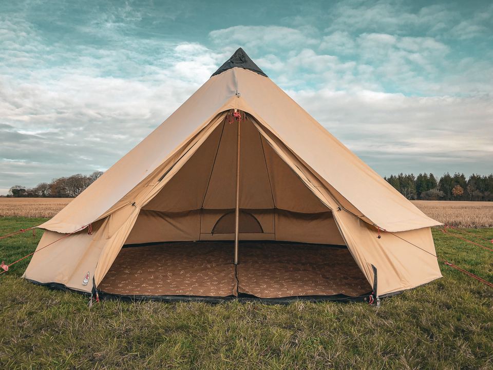 Pre-pitched bell tent