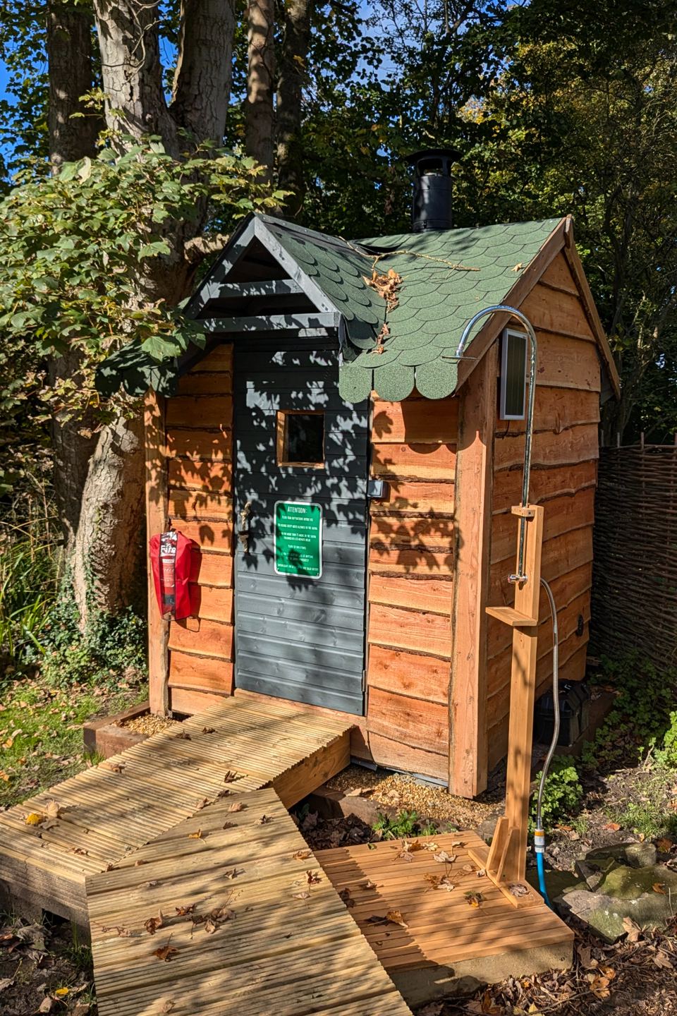 Hut by the hot tub