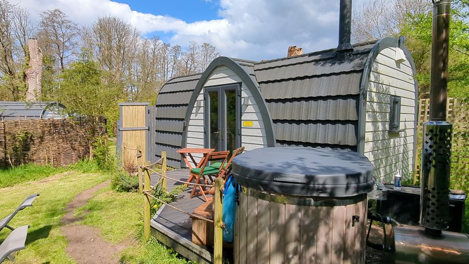 Pod and wood-fired hot tub