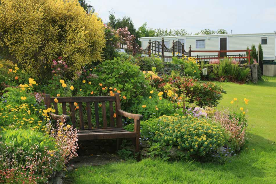 Garden by the caravans