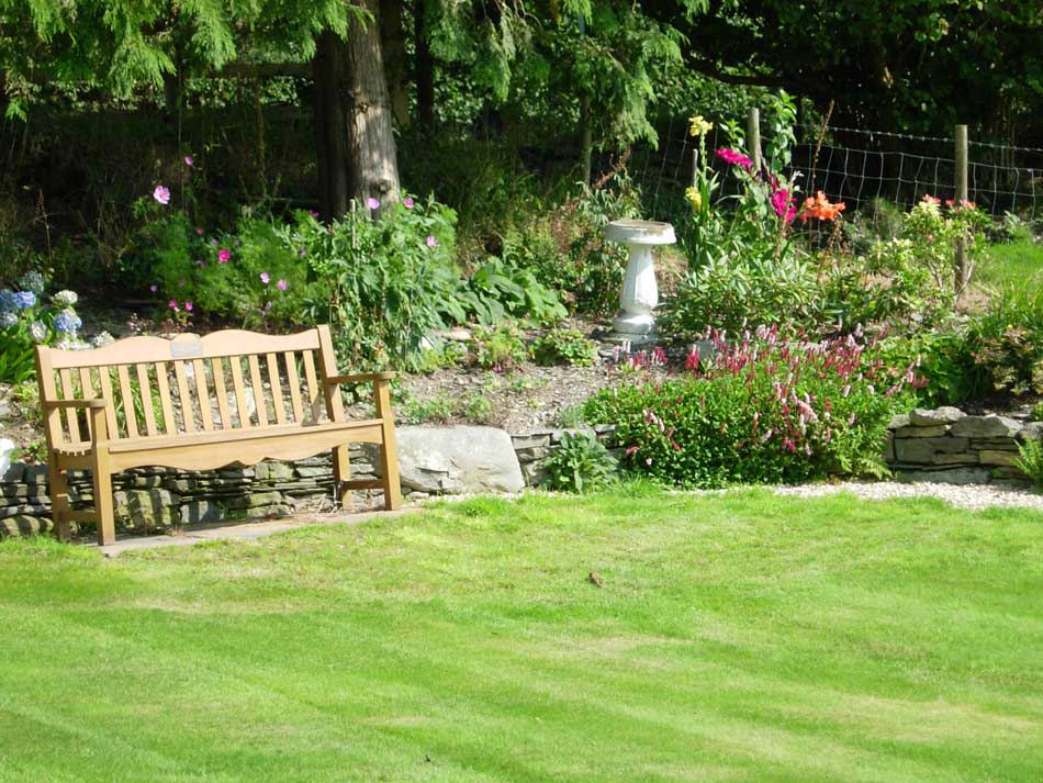 Flower garden and bench