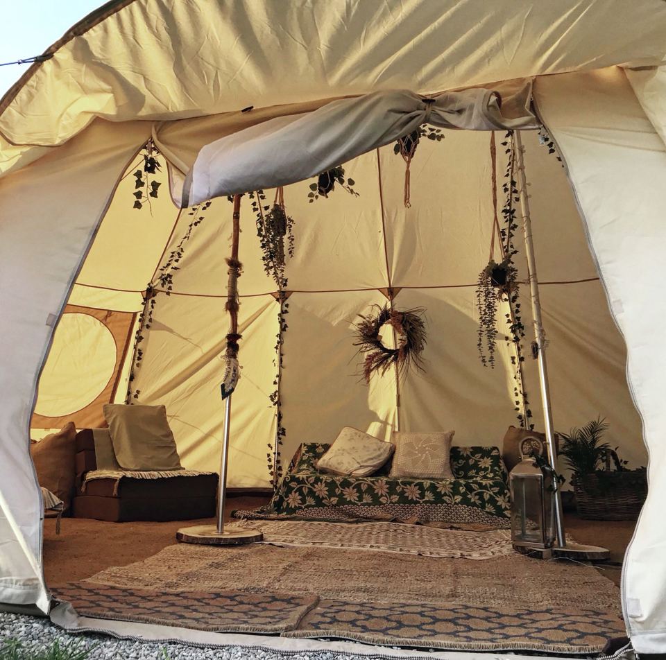 Decorated tent interior