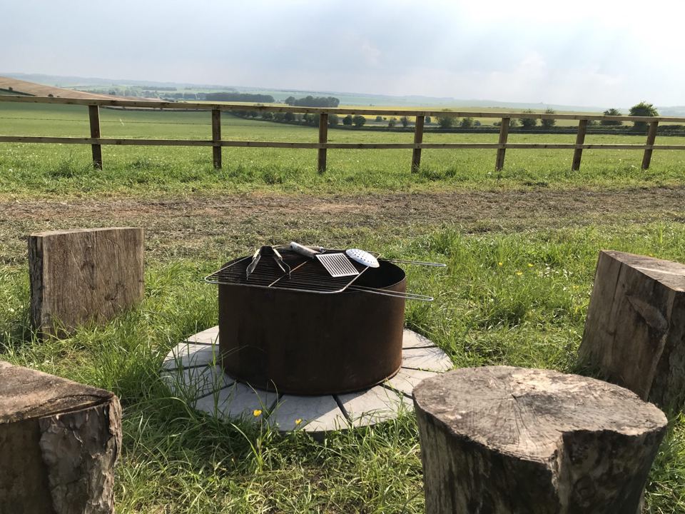 Fire pit with open downland view