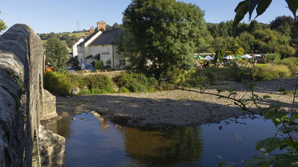 River and cottages by the water