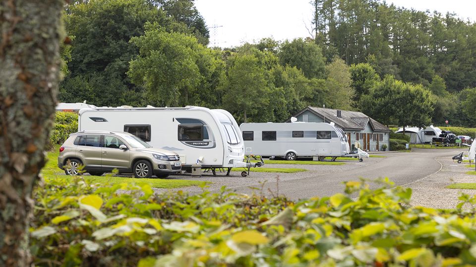 Caravans beside the reception building