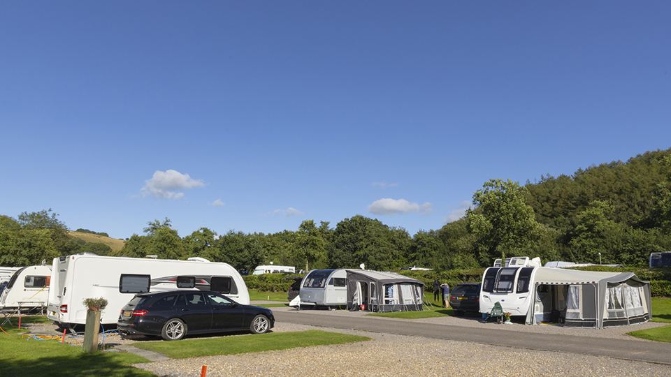 Caravans on hardstanding pitches