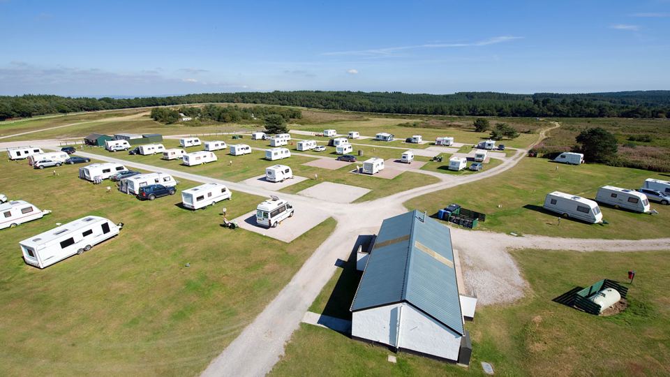 Aerial view of touring pitches