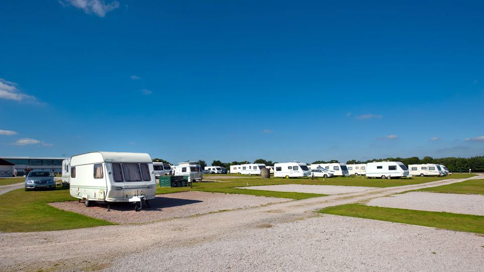 Caravan on the hardstanding pitches