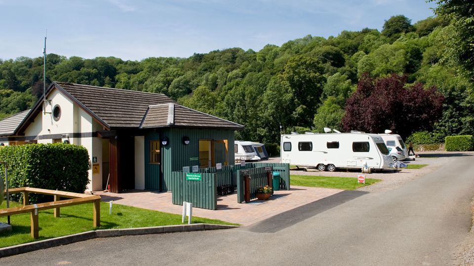 Toilet block among the pitches