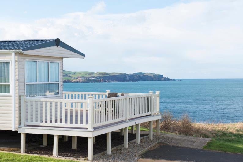 Caravan deck facing the sea