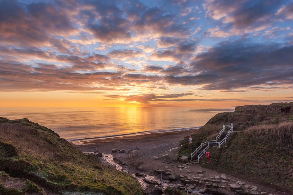 Sunrise from the beach steps