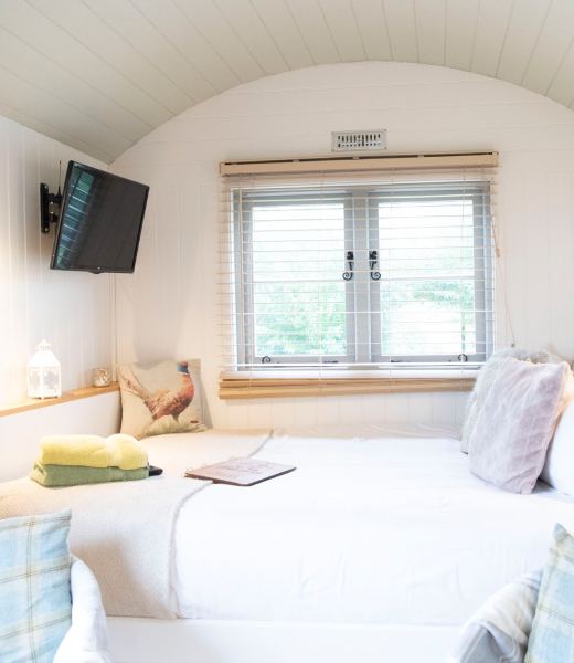 Inside a shepherd hut