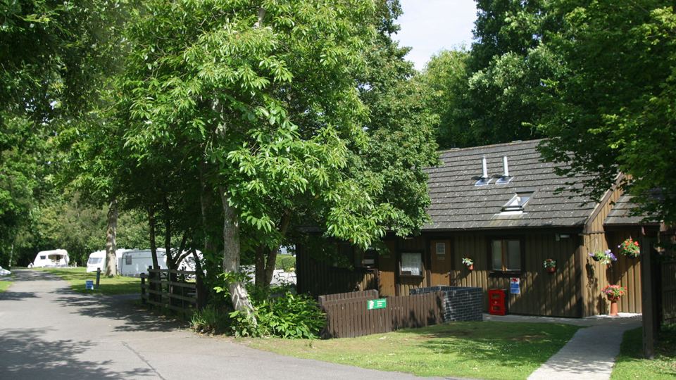 Timber building among the trees