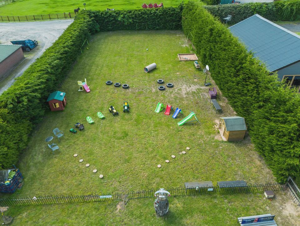 Play field beside the lodges