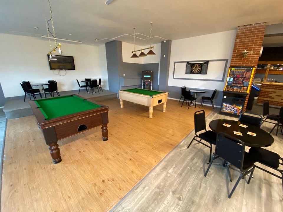 Pool tables in the clubhouse