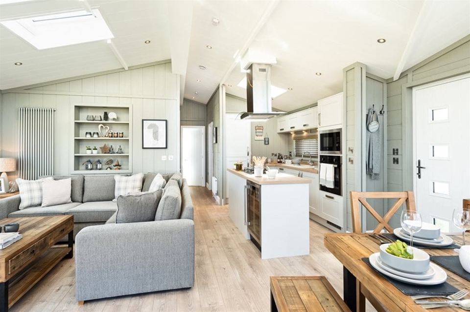 Open-plan lodge living area