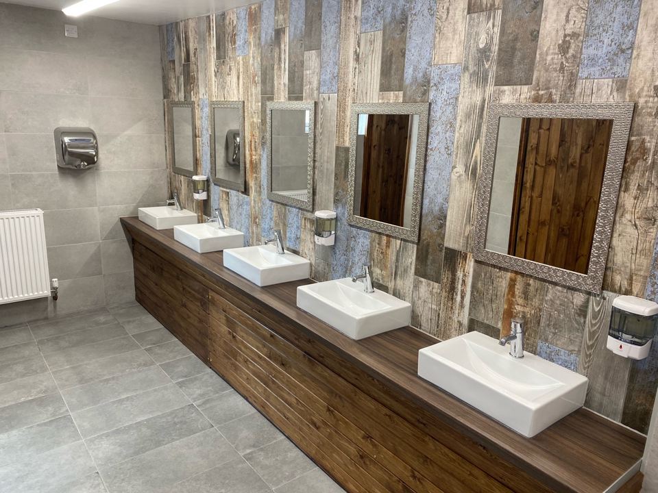 Washbasins in the toilet block